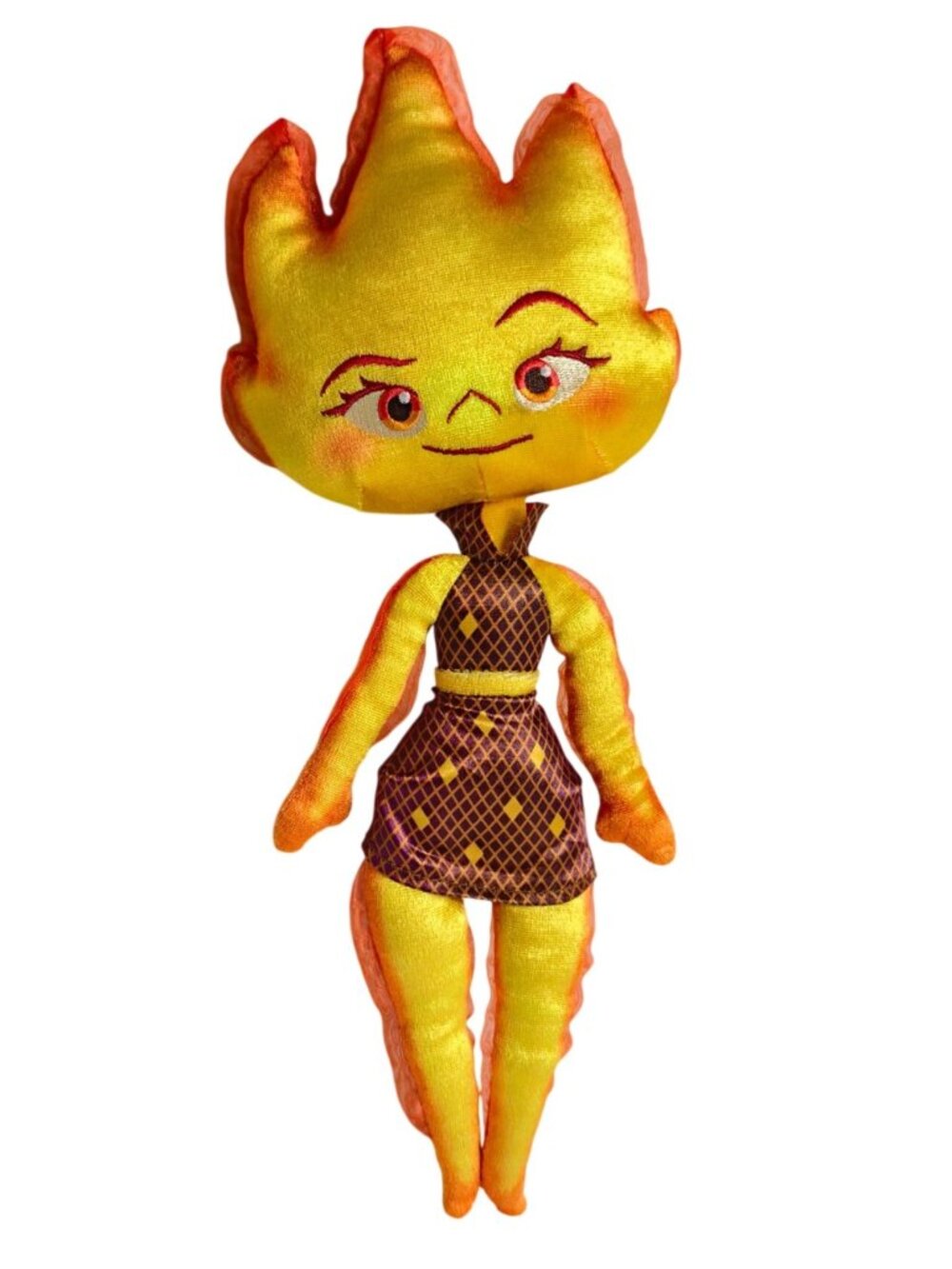 Disney Pixar Elemental Plush Toy Fire Character 14.25” Yellow Orange Flame Doll